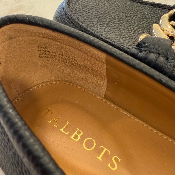 NWOB Talbots Everson Leather Chain Driving Loafers - Black (Size: 10) - Picture 2 of 3